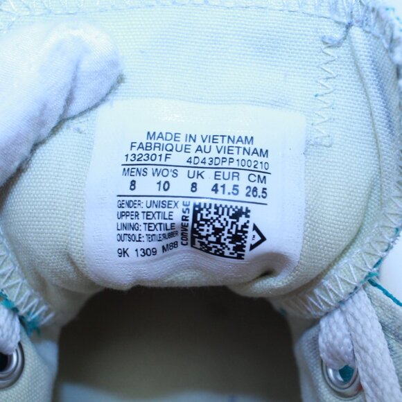 Converse Chuck Taylor All Star Unisex M8 Women 10 Teal LowTop Sneakers - 132301F - Picture 7 of 11